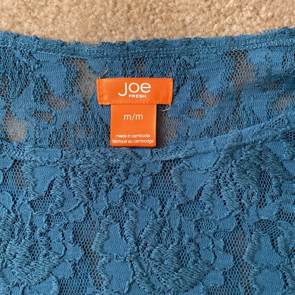 Joe Fresh lace 3/4 length sleeve top - Picture 2 of 4
